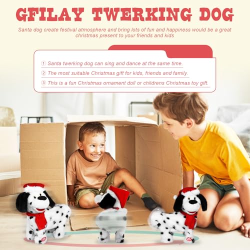 Shaking Santa Dog Toy, Singing Plush Puppy, Animated Christmas Plush Y5378