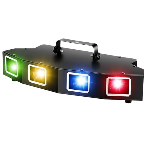 Stage Laser Light, 5 Beam Sound Activated DJ Party Lights with Remote Control O445463
