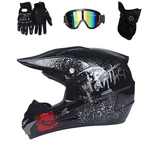 Off-Road Motocross Helmet DOT Certified (Orange, Large) N474