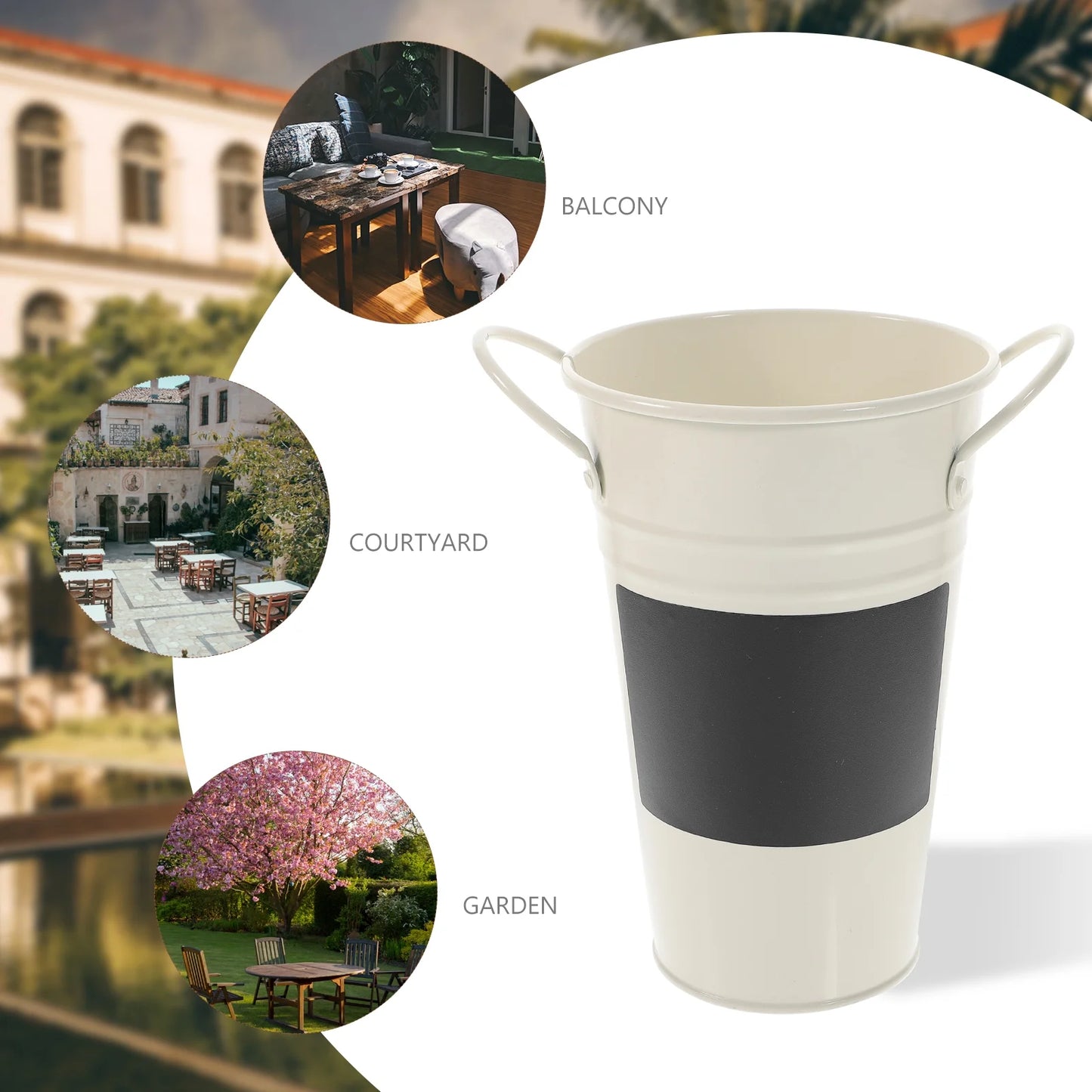 Tin Bucket Flower Pot for Succulents F52451