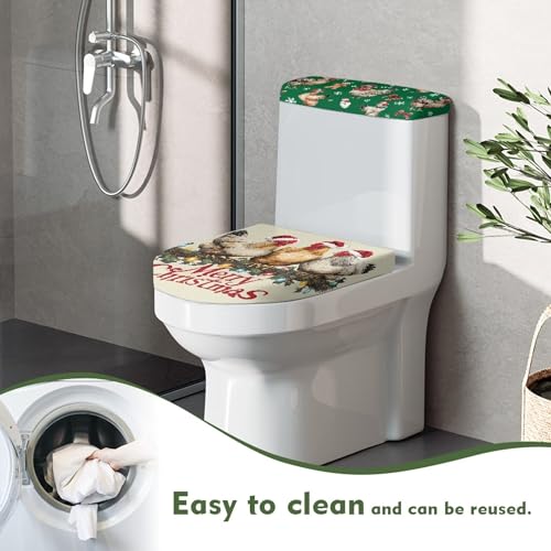 Christmas Toilet Lid and Tank Cover Set for Bathroom Decor Q334993