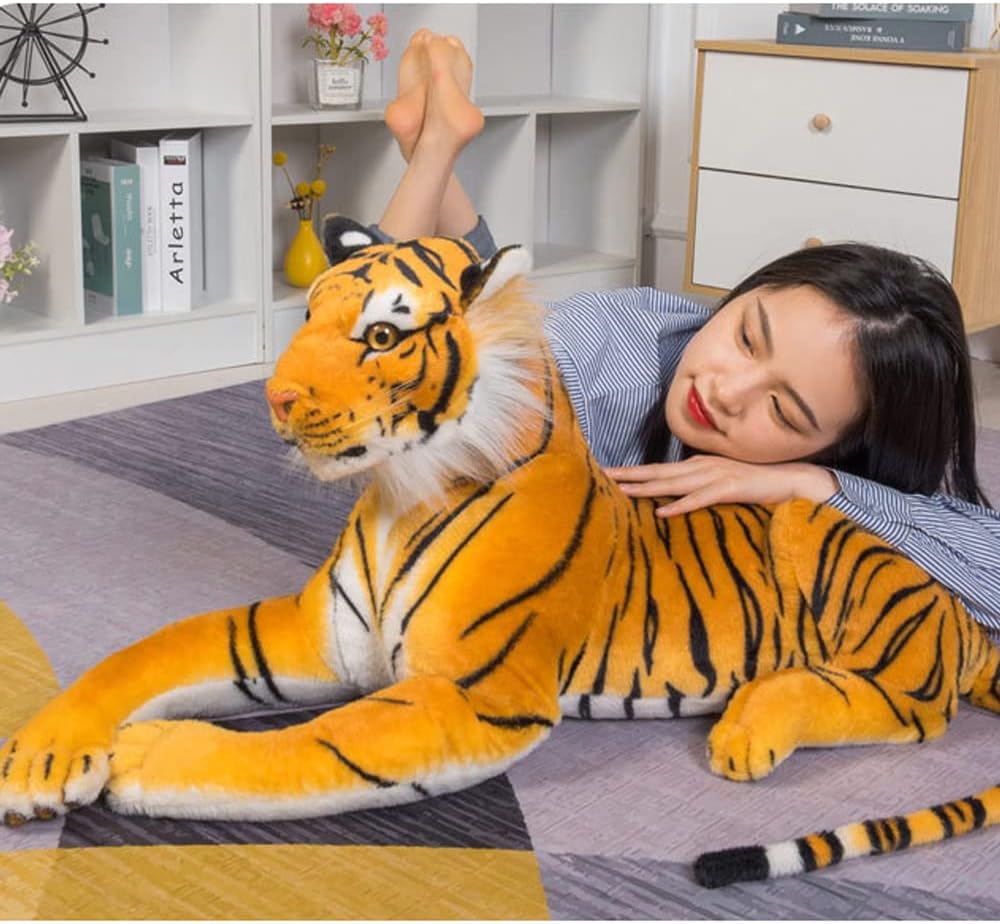 Realistic Soft Stuffed Animals Plush Toy Tiger for Kids Gifts (Tail Measurement Not Included) (31.5inch/80cm)