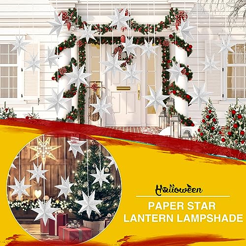 7 Pack 3D Hanging Paper Star Lanterns for Christmas Party Home Decor T9849