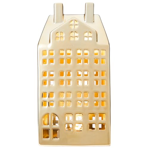 Light Up Christmas Village Set, White Ceramic House with Lights, Tabletop Decor X84474