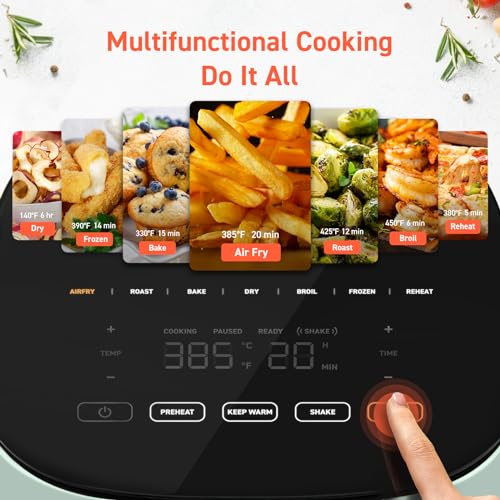 Air Fryer 9-in-1, Compact 5QT, Nonstick Dishwasher-Safe Basket, Gray R3973