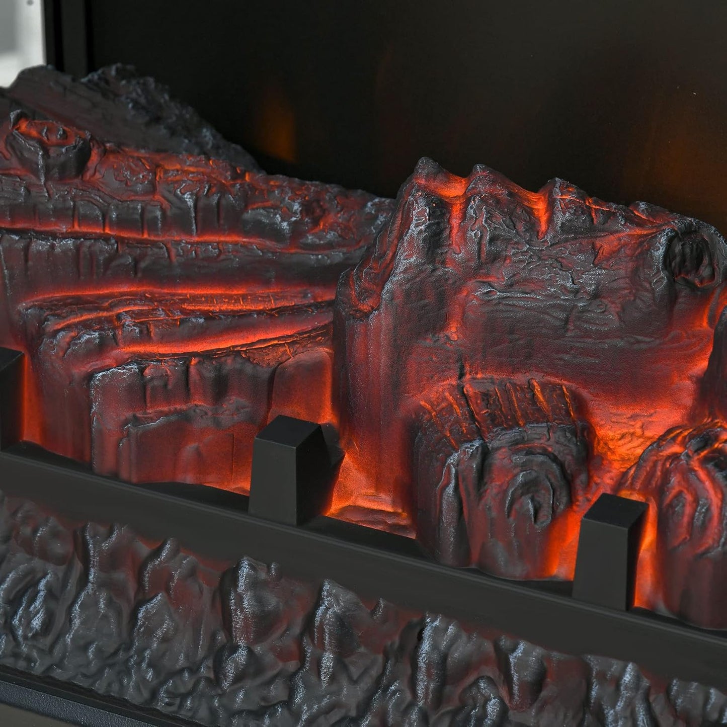 Electric Fireplace Heater, Freestanding Stove with LED Flames, 1400W, Black U41147