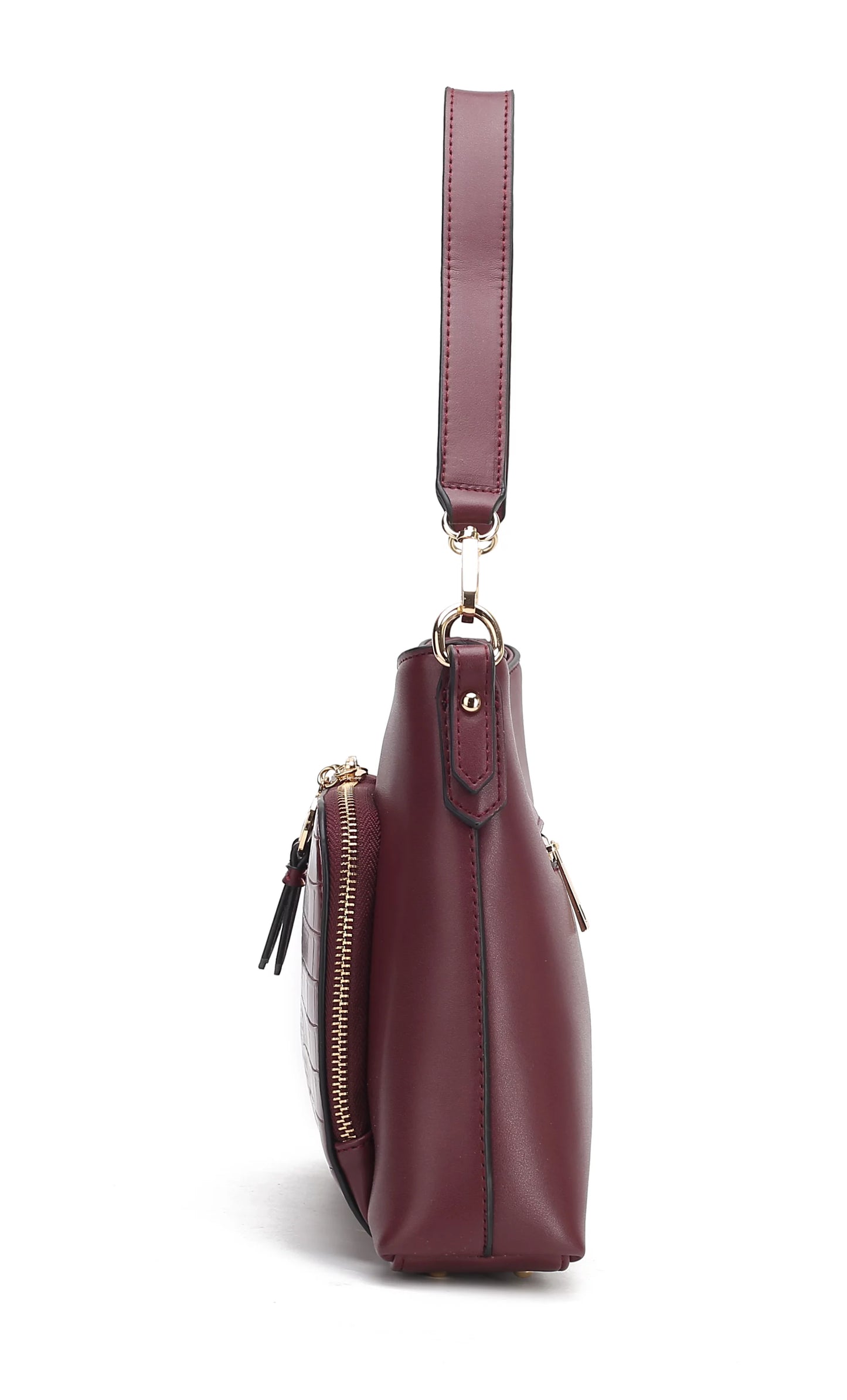 Vegan Leather Women's Hobo Bag Crossbody Purse - Black C976527