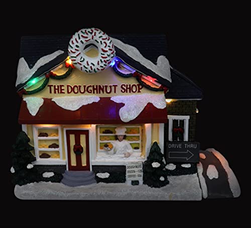 Lighted Musical Christmas Village Collectible Building Houses M7013
