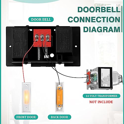 Wired Doorbell Chime Kit with 2 Lighted Push Buttons for Front and Rear Door T498