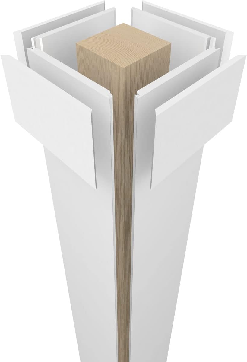 10"W x 9'H Square Non-Tapered Smooth PVC Column Wrap Kit with Capital & Base B298184
