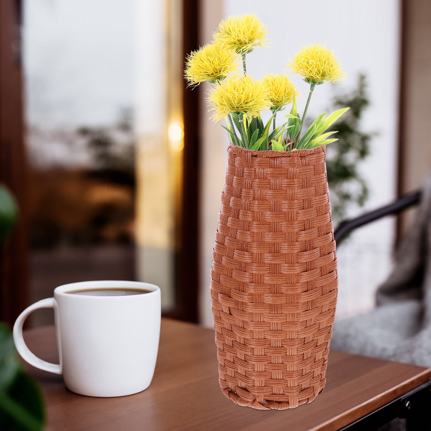 Artificial Flower Basket Vase for Office Decor V819474