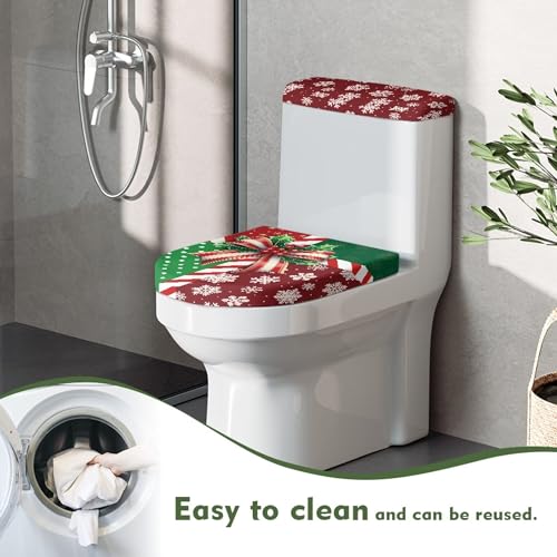 Christmas Toilet Lid and Tank Cover Set for Bathroom Decor Q334993