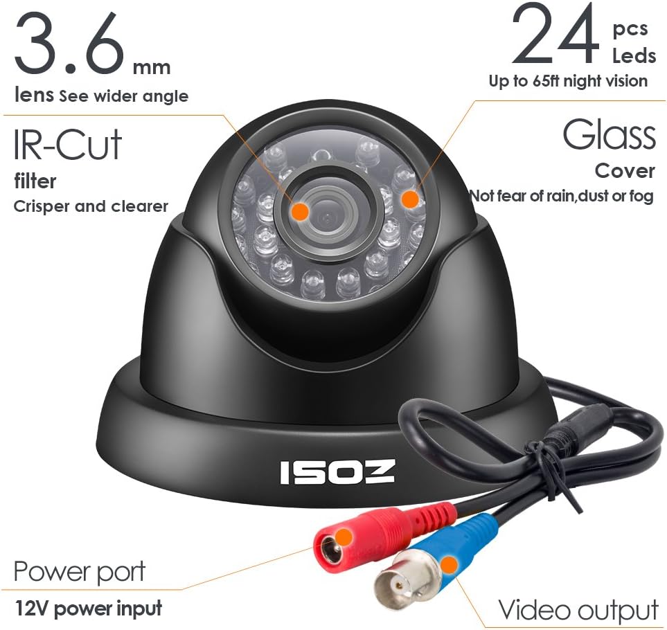 Home Security Camera System 8 Channel 1080P DVR with 4 Dome Cameras W2784
