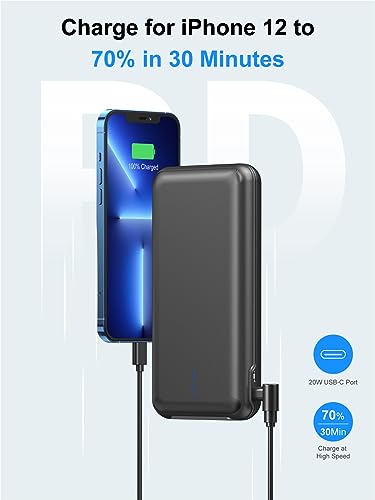 Portable Charger 30000mAh with 22.5W Fast Charging, 4 Outputs USB C X63073