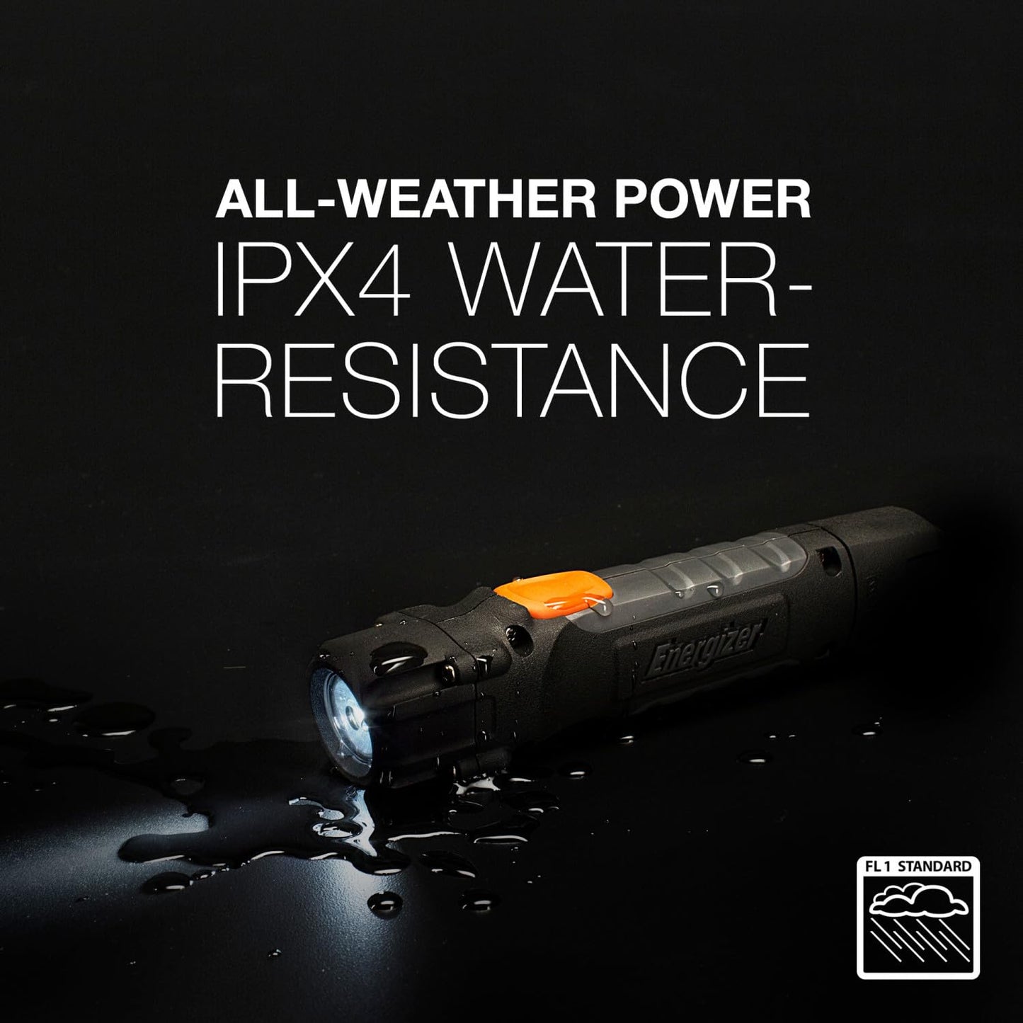 LED Flashlight, IPX4 Water Resistant, Batteries Included R567