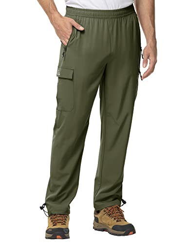 TBMPOY Men's Lightweight Hiking Travel Pants Cargo Pockets Quick Dry Stretch Water Resistant Fishing Outdoor Work