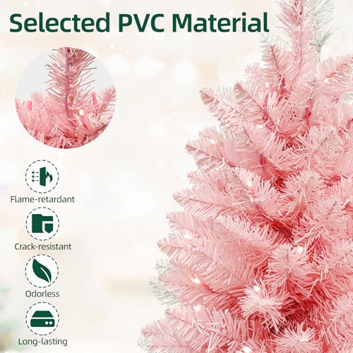 2ft Pre Lit Artificial Mini Christmas Tree with 50 LED Warm Lights L2578