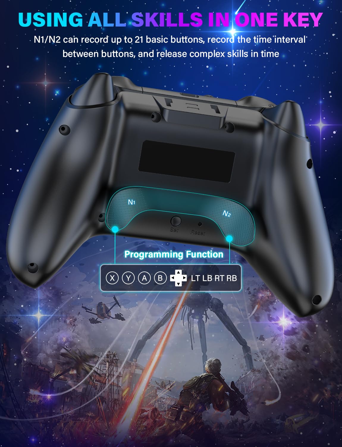 Wireless Switch Controller with RGB Lights, Rechargeable Gamepad P741817