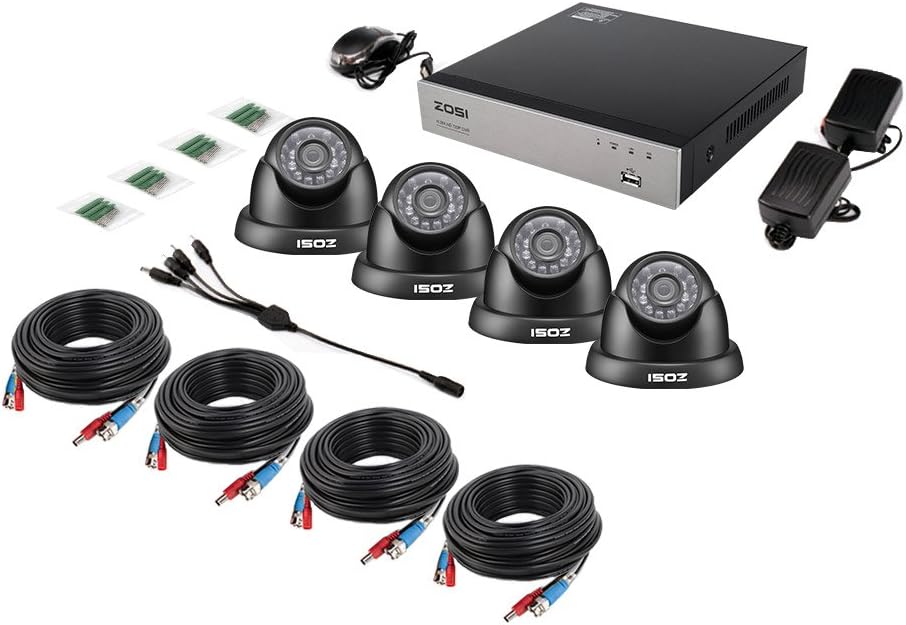 Home Security Camera System 8 Channel 1080P DVR with 4 Dome Cameras W2784