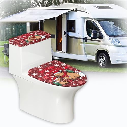 Christmas Toilet Lid and Tank Cover Set for Bathroom Decor Q334993