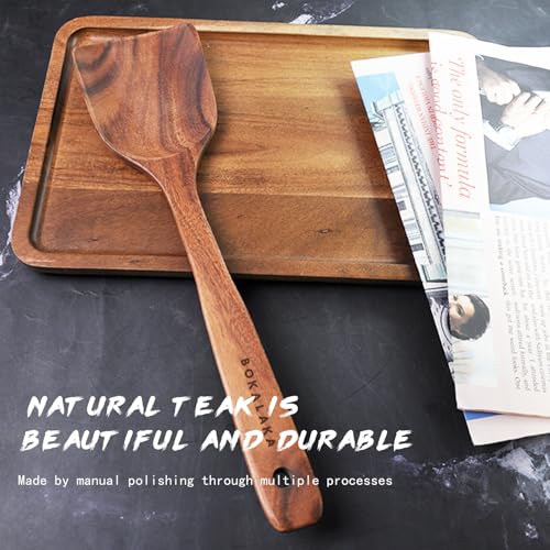 Christmas Wooden Spoons for Cooking, 10 Pcs Natural Teak Kitchen Utensils Set S557967