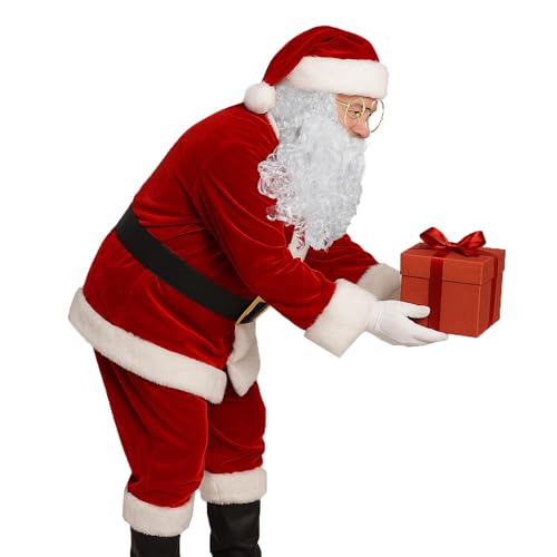 Santa Costume for Men, Christmas Claus Outfit Suit H5117