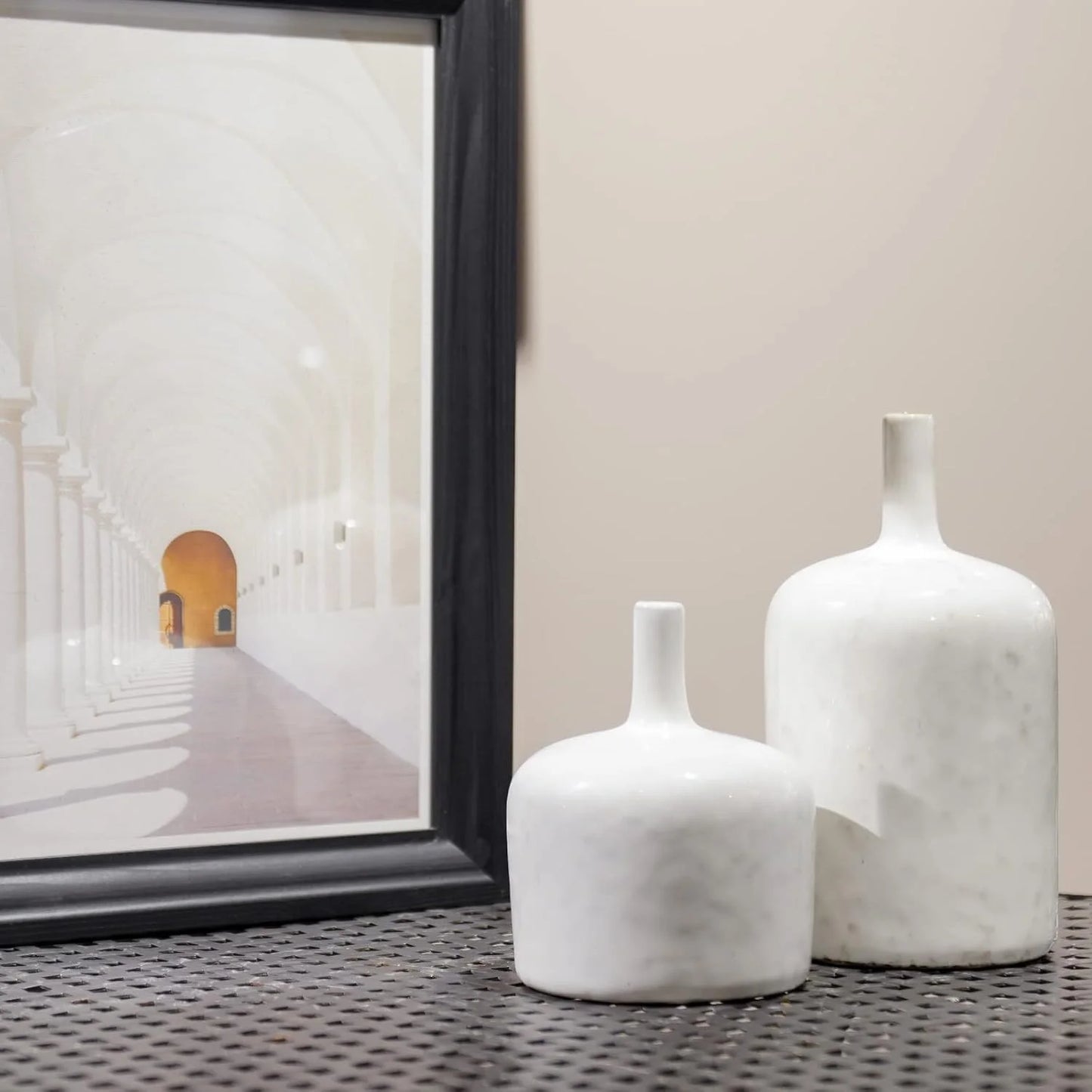 White Ceramic Vase, 9.5 Inch Long Neck F239536