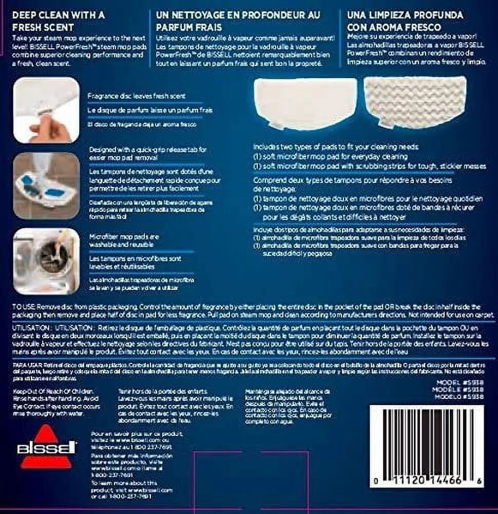 Steam Mop Pads 2 pk with Fragrance Discs 4 ct F2772