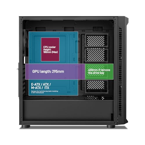 ATX NAS Computer Case Mid Tower with 4x120mm Fans, USB 3.0, 10x3.5'' HDD + 3x2.5'' SSD Q769998