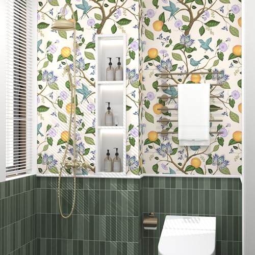 Vintage Beige Floral Peel and Stick Wallpaper K193184