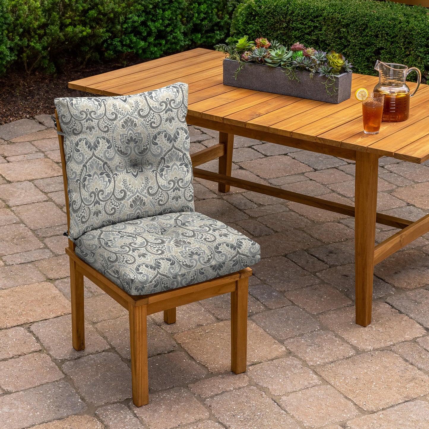 Outdoor Tufted Dining Chair Cushion 21 x 40 T62103