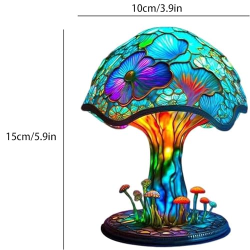 Mushroom Table Lamp, Bohemian Resin Decorative Night Light for Bedroom Living Room G5963