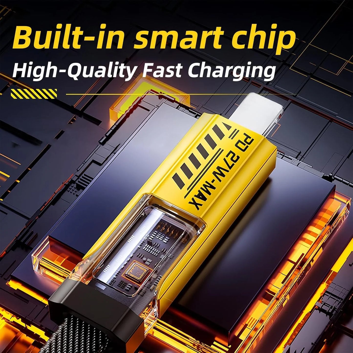 USB 65W 4-in-1 fast charging cable 6.6FT with LED display D287341