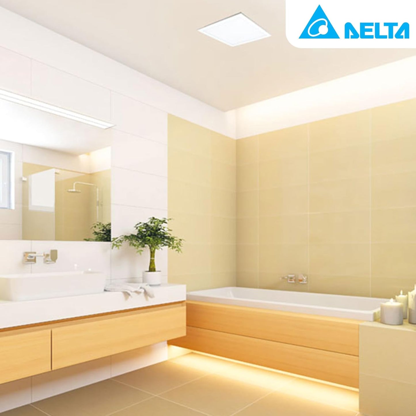 Exhaust Fan with Edge-Lit LED Light, Adjustable Color Temperature, 80/110 CFM T298023