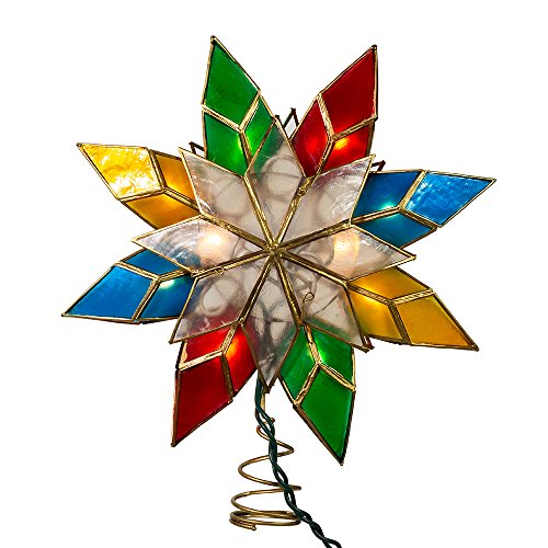 10-Light Multi-Color Capiz Star Tree Topper Y371
