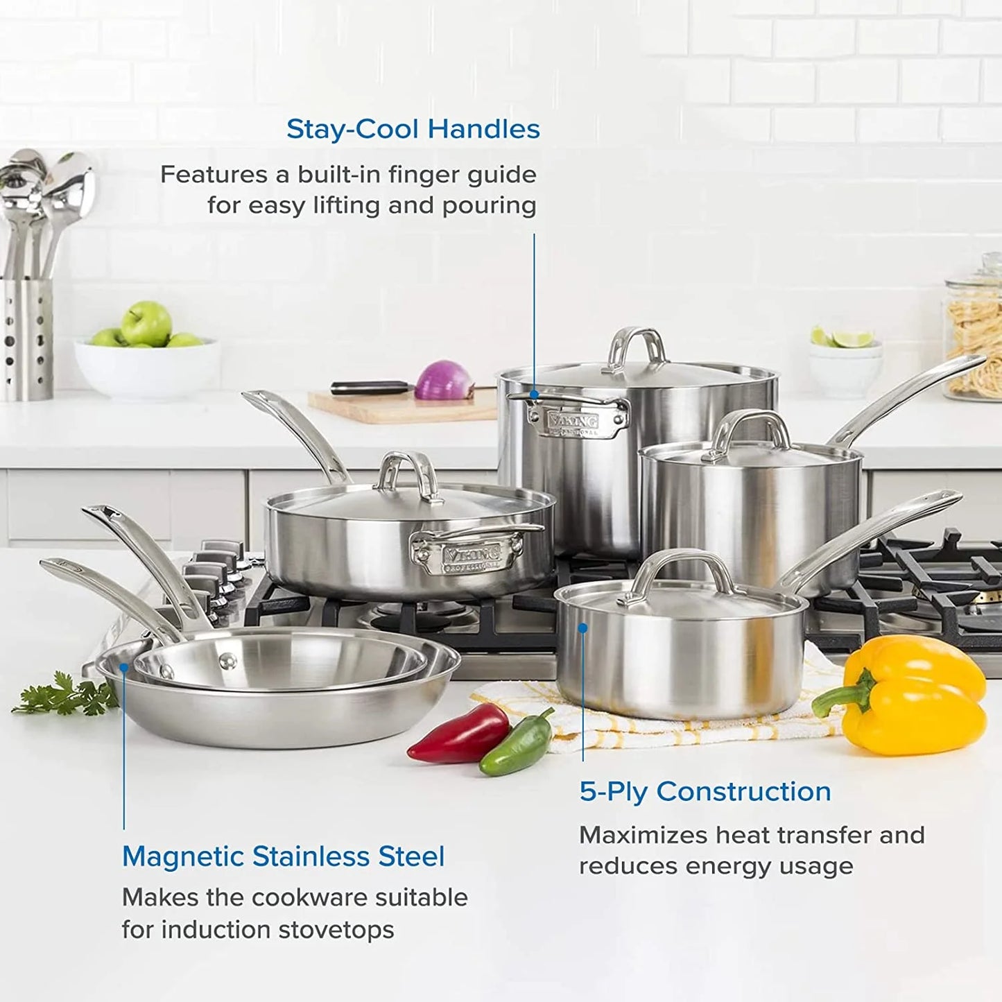 5-Ply Stainless Steel Cookware Set 10 Piece S79987