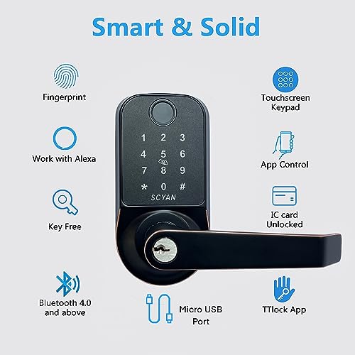 Smart Door Lock, Fingerprint, Touchscreen Keypad, Auto Locking X245