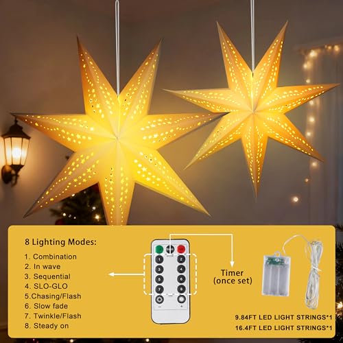 Christmas Paper Snowflake Lanterns with LED Lights for Holiday Party Decor Q23741