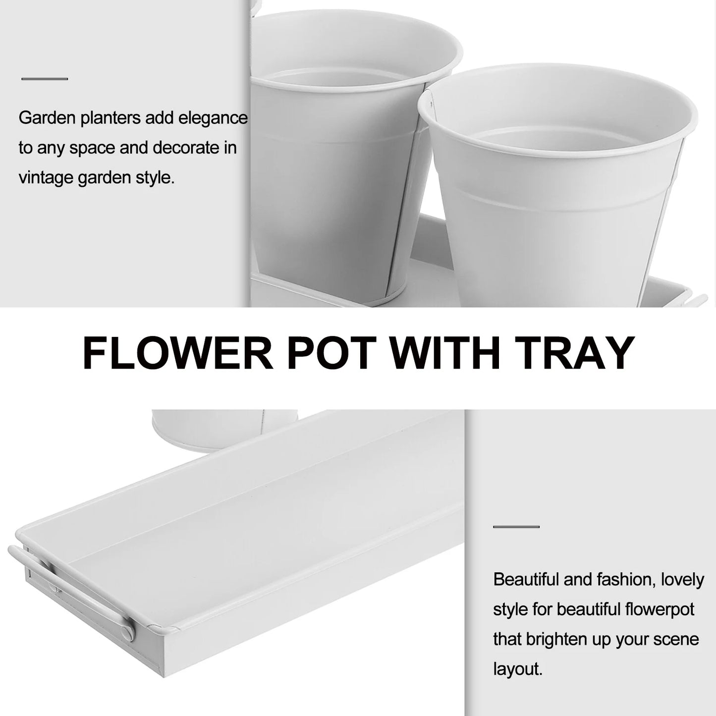 9 pcs Garden Flower Pot with Tray X676458