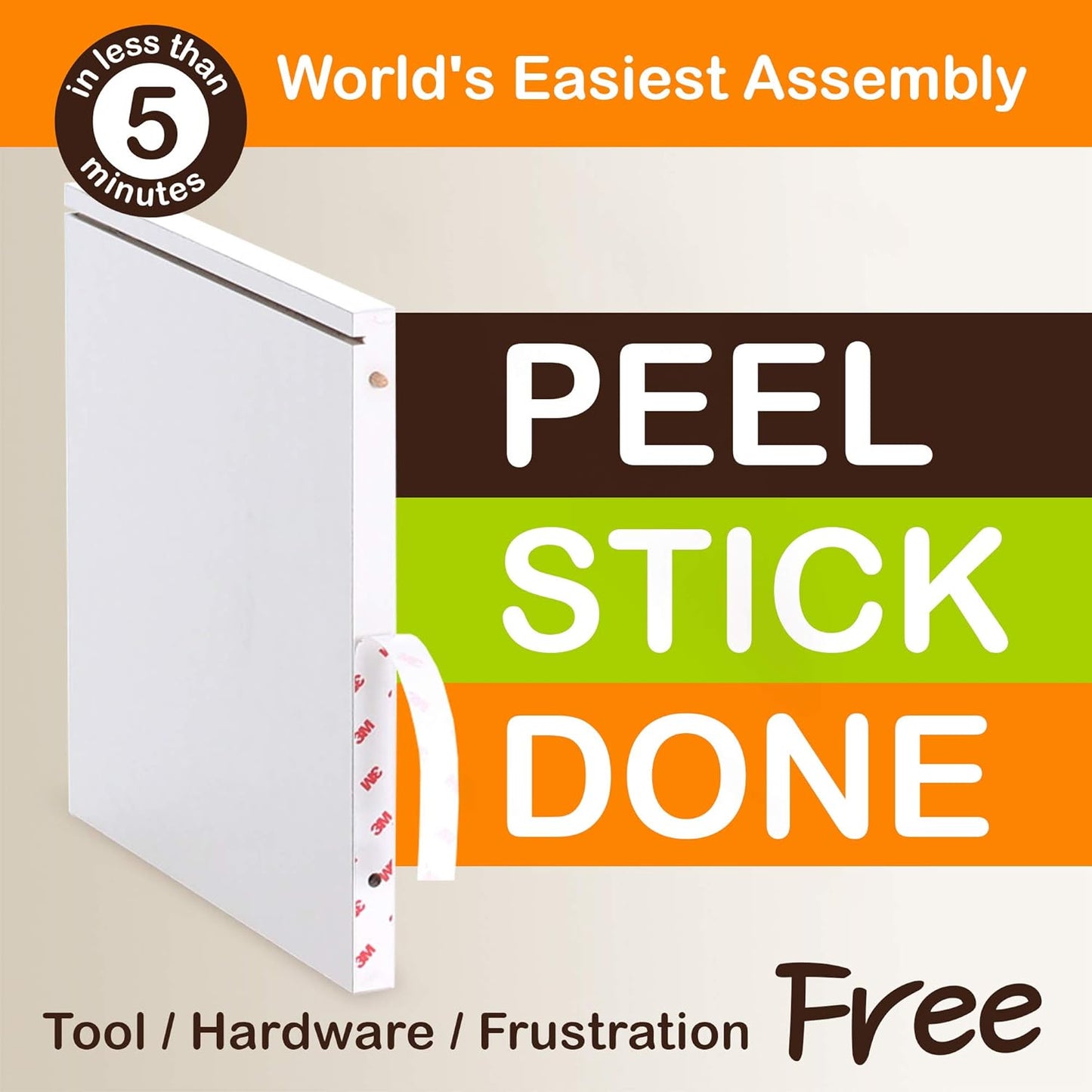 Stackable Bookshelf Cube with Door, White T190