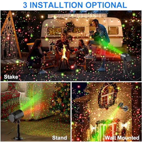 Christmas Laser Projector Light Outdoor, RGB Firefly Moving Lights, IP65 Waterproof for Garden Yard Party Decor W6136