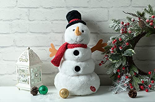 Animated Christmas Snowman Plush with LED Lights Musical Toy K182254