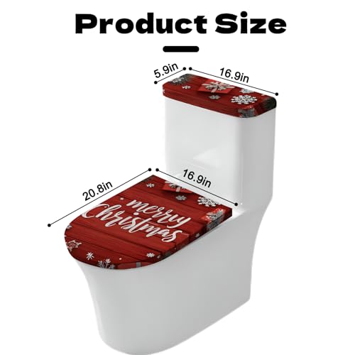 Christmas Toilet Lid Cover, Washable Bathroom Accessory O828
