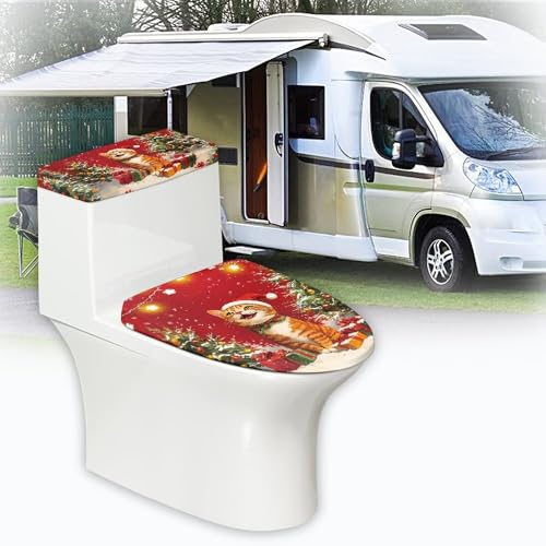 Christmas Toilet Lid and Tank Cover Set for Bathroom Decor Q334993