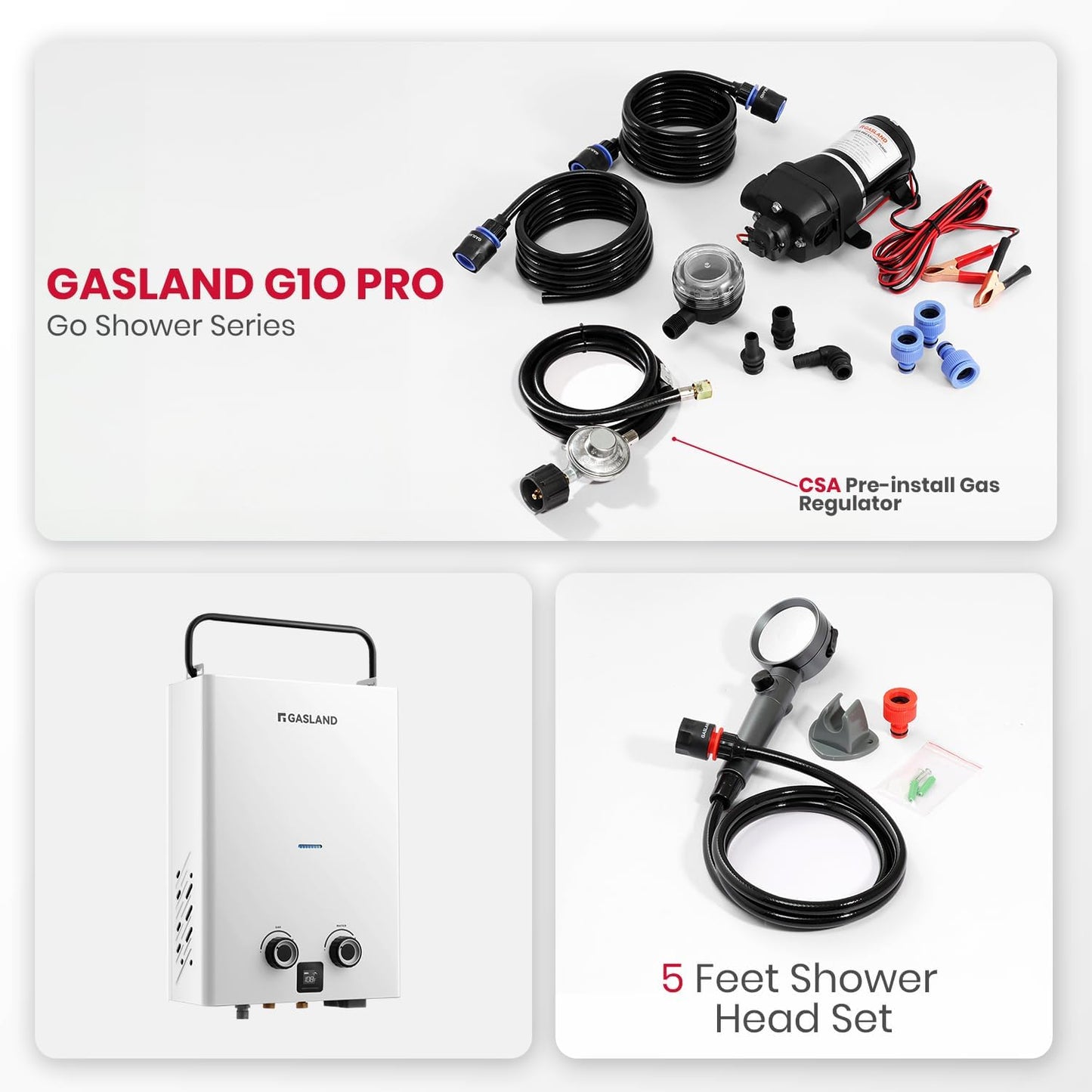 Propane Tankless Water Heater, 2.64 GPM Outdoor Portable Hot Water Heater S485