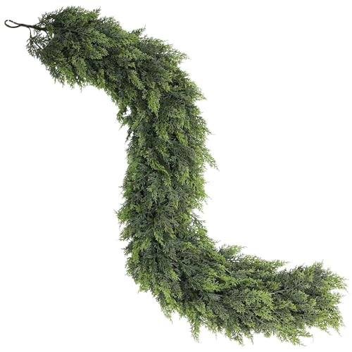 9ft Cedar Garland for Fireplace - Artificial Christmas Garland with Realistic Faux Pine Needles U95208