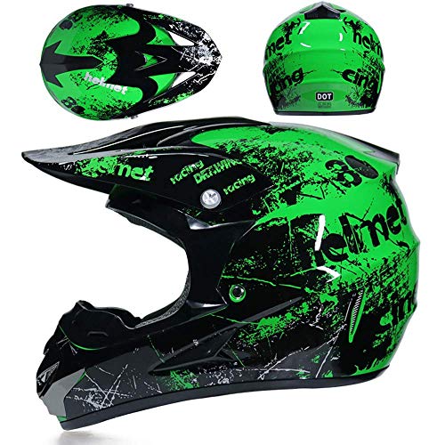 Off-Road Motocross Helmet DOT Certified (Orange, Large) N474