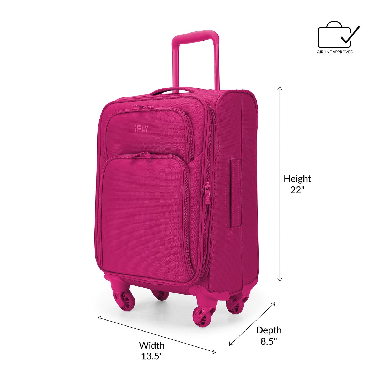 Softside 20" Carry-on Luggage, Fuchsia C12431