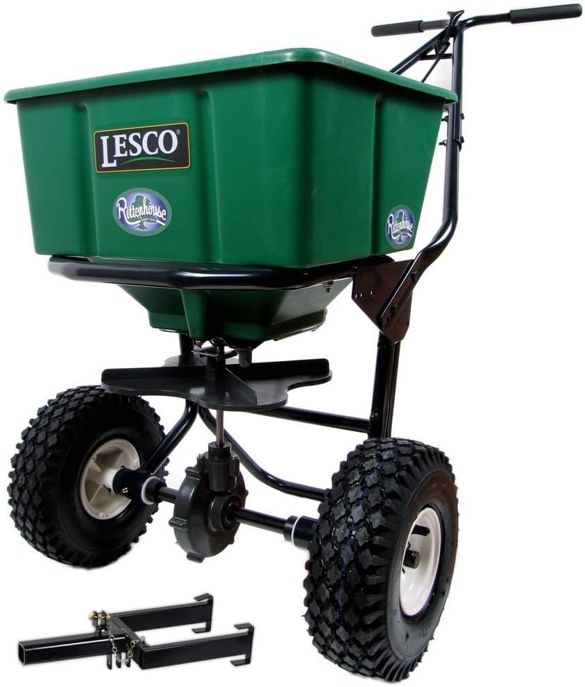 Lesco 50 Lb. Push Spreader 092807 with Rittenhouse Spreader Caddy (Bundle, 2 Items)