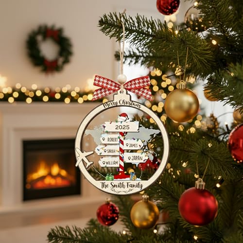 Personalized Christmas Wooden Ornaments with Family Names J389
